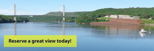 Fort Knox Park Inn view of Penobscot Narrows Bridge & Fort Knox Park